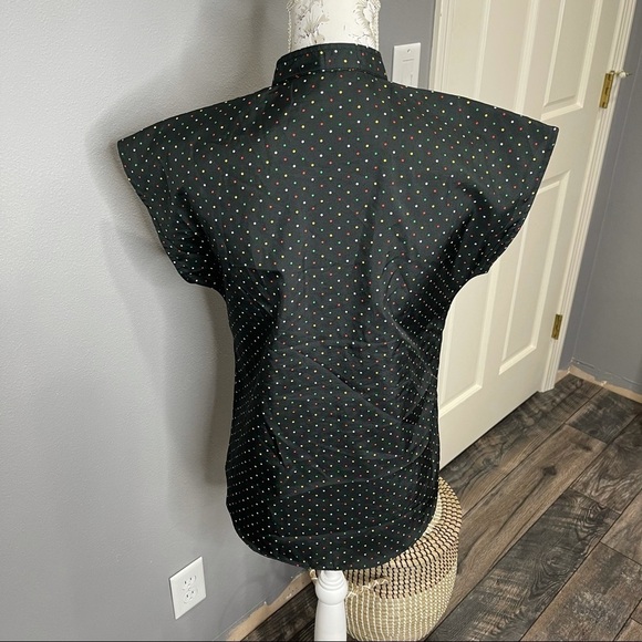 Vintage 60s 70s Lady Arrow Polka Dot Disco Funky Colorful Polyester Sz 10 Medium - Picture 3 of 4